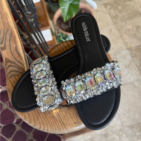 Olivia Miller black Jewel slip on excellent condition size 10 ladies - Picture 9 of 11